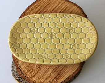 Ceramic Beehive soap dish, handmade, pottery
