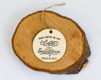 Handmade Ceramic Scripture Ornament
