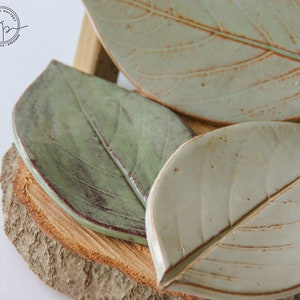 Handmade Leaf Ceramic Soap Dish: Large Pottery Spoon Rest