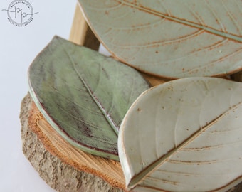 Handmade Leaf Ceramic Soap Dish: Large Pottery Spoon Rest