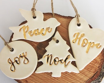 Gold Leaf Christmas Ornaments