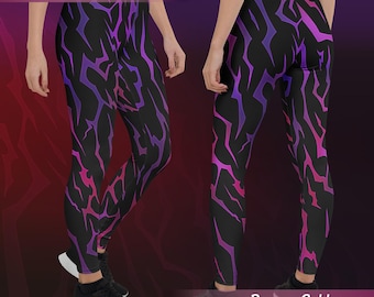 Demon Pattern Cosplay Leggings | KPop Demon Hunters | Anime Fanart | Fantasy Leggings