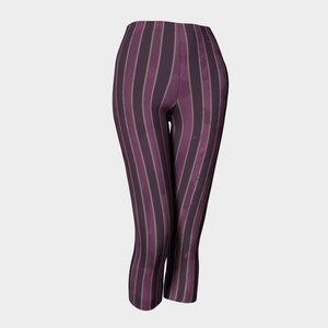 HDE Girl's Leggings Holiday Stretchy Full Ankle Length Stripe and Black  Tights Purple Pink Stripes 6