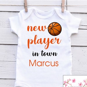 Personalized Basketball onesie baby boy gift basketball baby onesie baby basketball outfit baby boy basketball baby gift Custom basketball