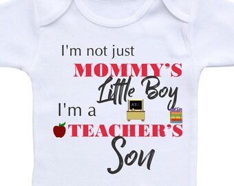 Personalised Baby Bib What Super Power Does Yours Have? My Mums is A Teacher