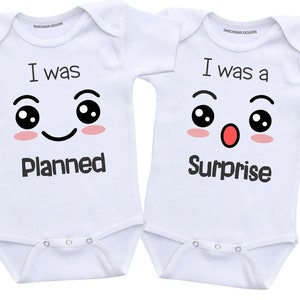 Funny Matching Twin Baby Clothes: Planned & Surprise Outfits