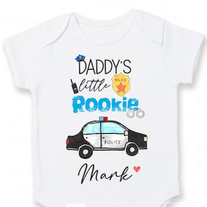 Police baby boy gift Personalized Police baby onesie for boys Funny Police officer baby gifts Daddy police baby clothes custom police onsie