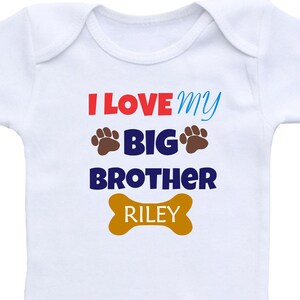 Big brother Dog onesie Big brother dog clothes My big brother is a dog baby onesie dog baby clothes dog lover baby gift Dog Sibling Onesie