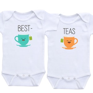 Zwillingsbabygeschenk Zwillings onesies Besties Strampelanzug Zwillingsbabykleidung Zwillingsonsies Zwillingsoutfits junge Mädchen Zwillingsbodys Zwillings-Jungen und Mädchen-Outfits