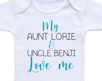 Custom Aunt and Uncle baby clothes niece baby gift from Aunt Onesies nephew baby gift auntie baby boy clothes auntie baby girl clothes