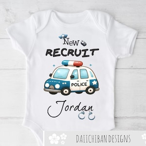Personalized Police baby clothes with names Police officer baby outfit Police baby shower gift Police baby gift Custom police outfit babies