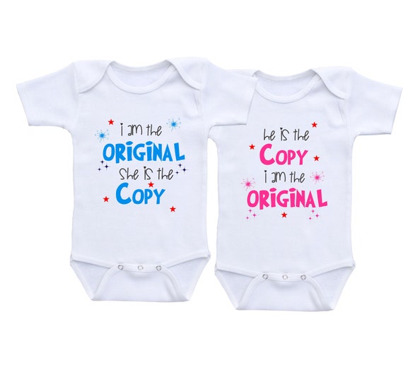 Funny Twin Onesie Twin Outfits Boy Girl Twins Baby Gift Twins Etsy