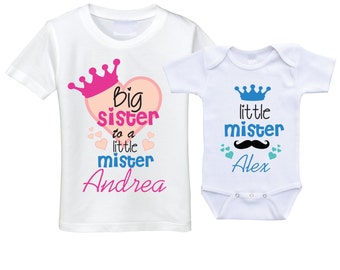 Big sister little brother outfits sibling SET big sis little bro sibling shirt sibling gift big sis lil bro shirts sibling outfit
