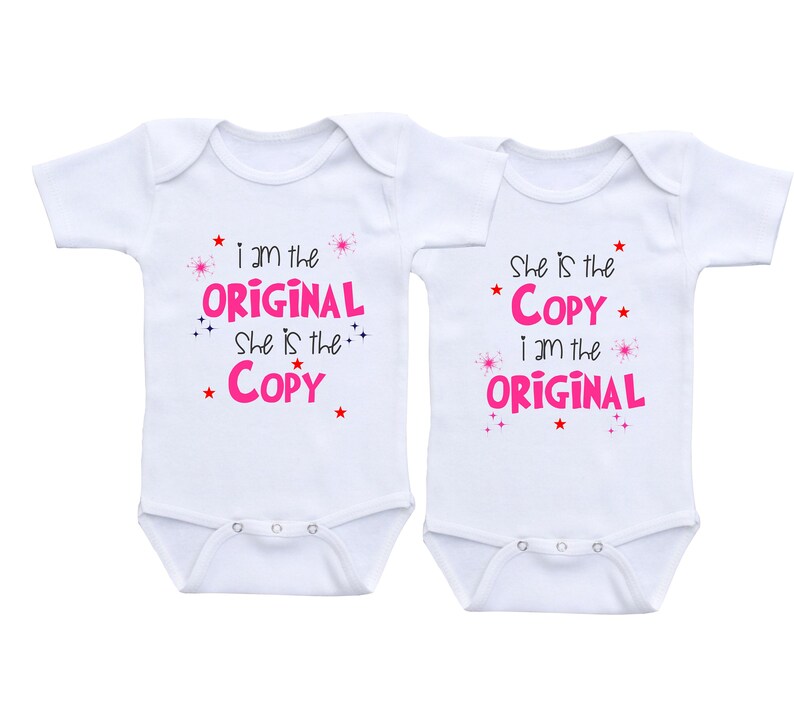 Funny Twin Onesie Twin outfits boy girl Twins baby gift twins Etsy