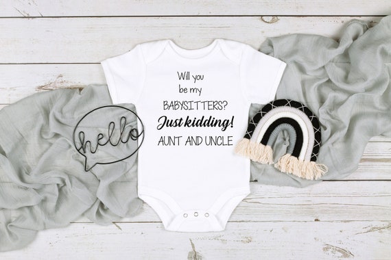 Zwangerschapsaankondiging tante en oom: grappig cadeau babyromper