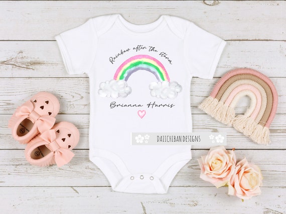 Personalized Name Baby Clothes for Girls Rainbow Baby Girl Outfit