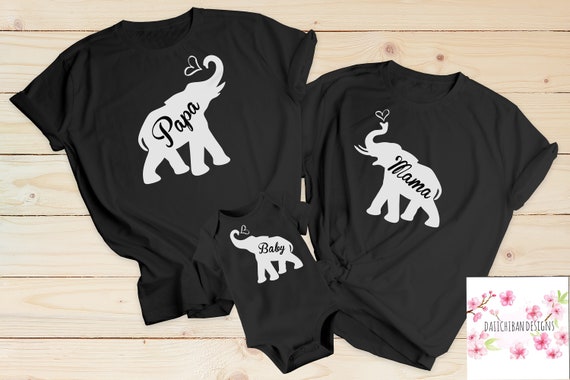 Camisetas familiares a juego para conjunto familiar camisetas para familia Camiseta familiar Camiseta familiar Camisas de la familia Elefante Camisas familiares para foto Etsy Espana