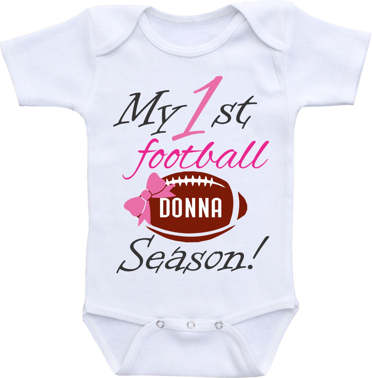 Baby Girl Football Onesie My First Football Season Football Etsy