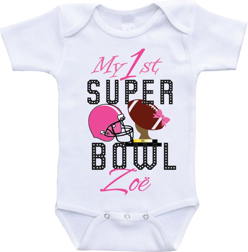 My First Super Bowl Onesie Football Onesie Baby Girl Football Etsy