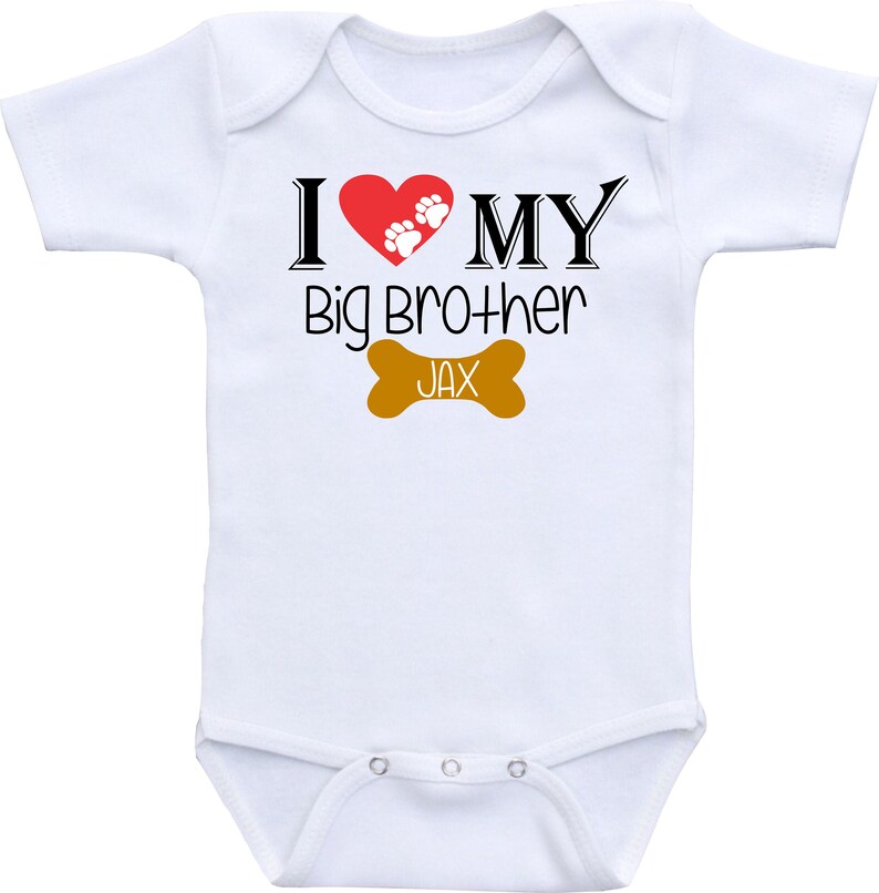 I Love My Dog Shirt Big Brother Dog Onesie Dog Sibling Shirt Etsy