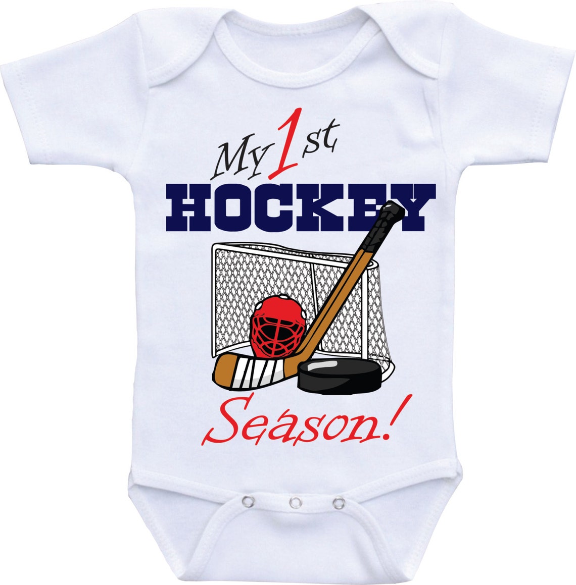 Hockey Onesie My First Hockey Season Hockey Personalized Etsy