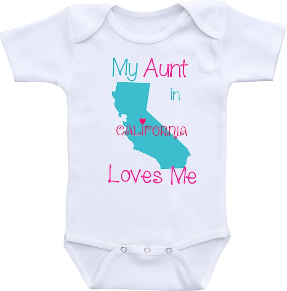 My Aunt Loves Me Onesie From Different States Aunt Onesies Etsy