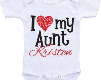Personalized I love my aunt onesies aunt and niece onsie aunt and nephew baby onesie aunt baby clothes aunt baby gift onepiece auntie shirt