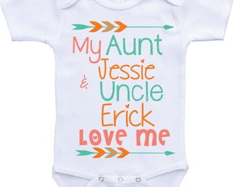 Aunt and Uncle Onesies, My Aunt and Uncle Love Me, Aunt baby shirt, Uncle baby shirt, aunt shirt I love my Aunt, My Aunt Loves Me