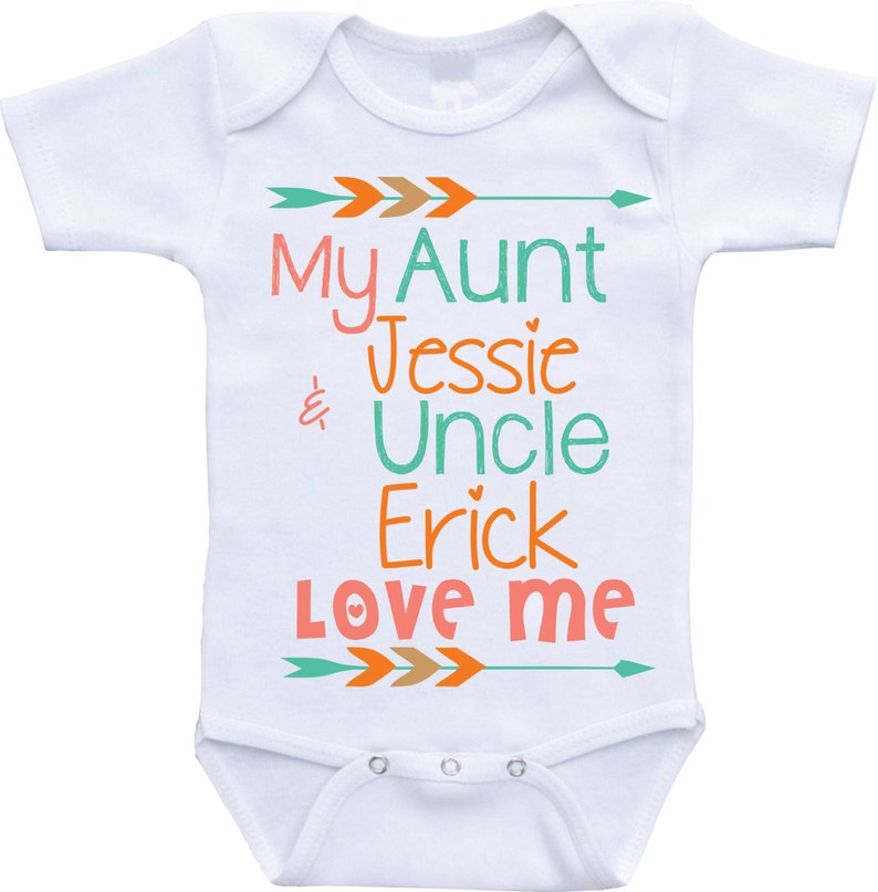 Aunt and Uncle Onesies My Aunt and Uncle Love Me Aunt Baby Etsy