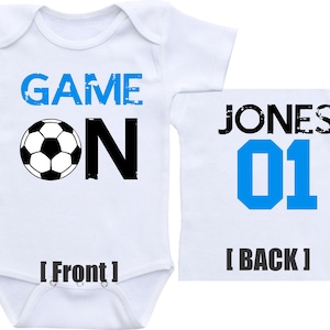 Soccer babyshower gift Soccer baby outfit Sports baby gift Soccer baby gift Sports onsies for boys Soccer baby onesie Soccer baby boy onesie