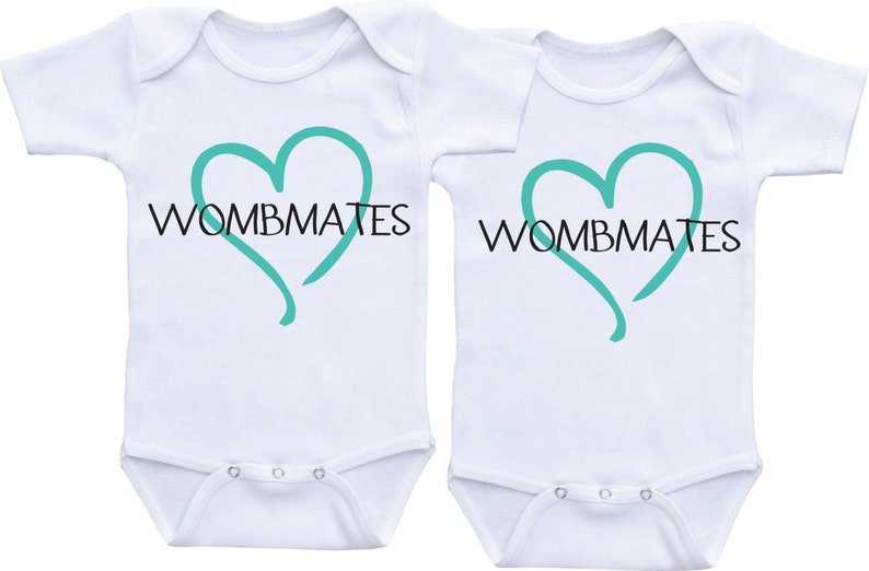 Wombmates Twin Outfits Boy Girl Matching Twin Onesies Twins Etsy