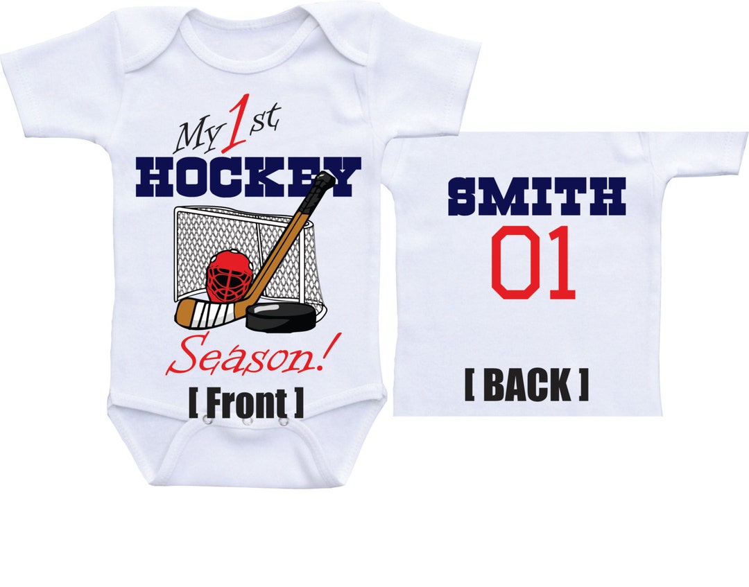Hockey Onesie My First Hockey Season, Hockey Personalized Sports
