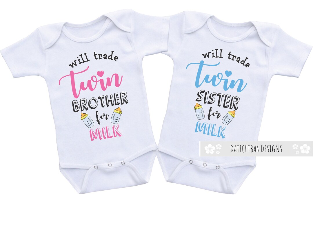 Funny Twin Boy and Girl Outfits Twin Outfits Boy and Girl Funny Twin