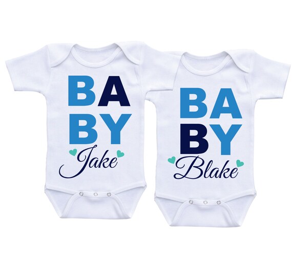 Items similar to Twin Onesies for baby boys twins outfit Twin baby gift