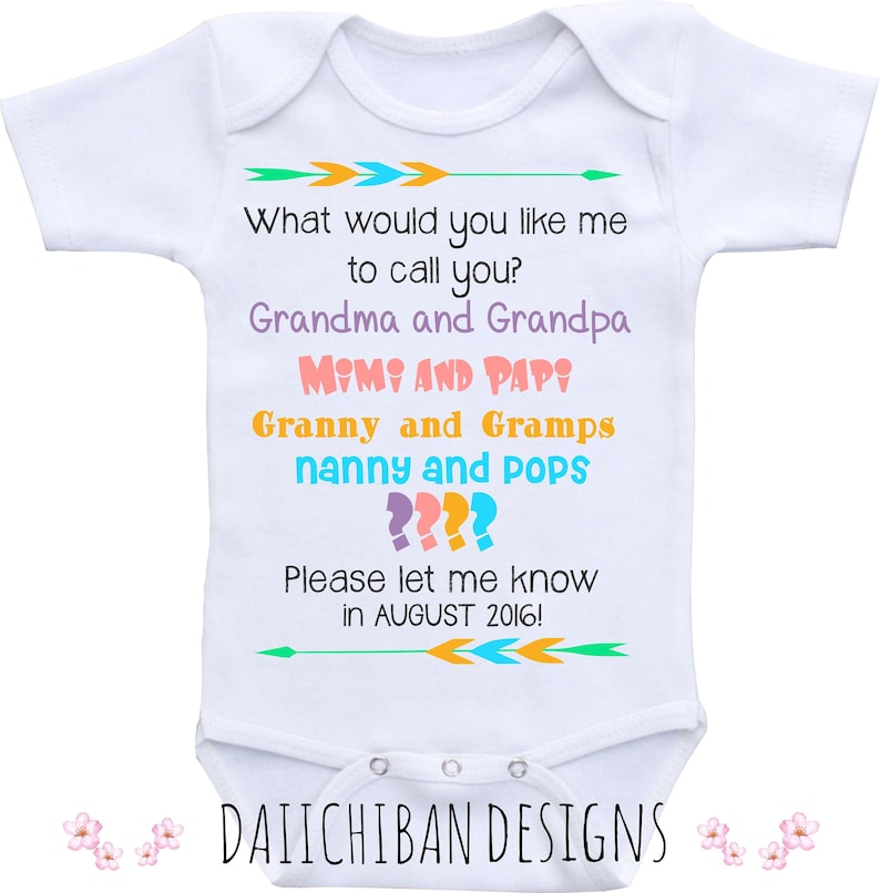 Baby Announcement Grandparent to Be Onesie Birth Announcement Etsy