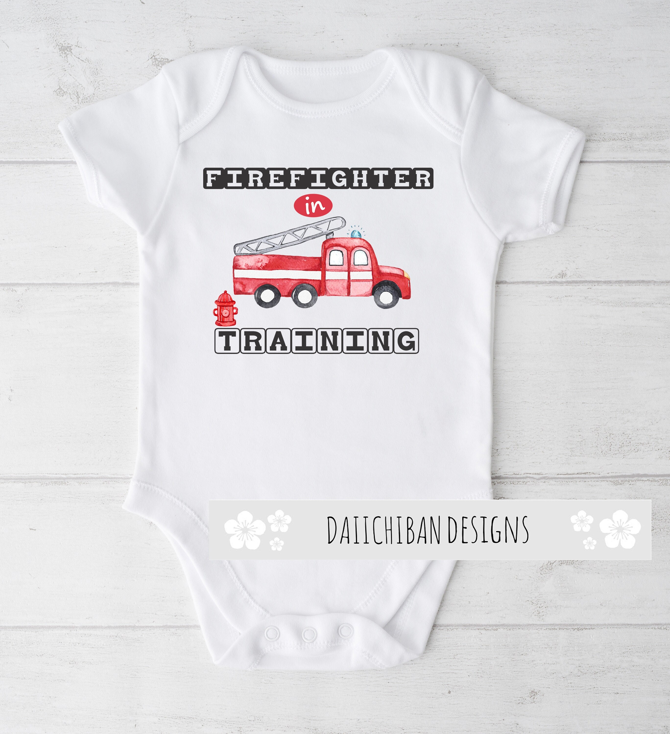 Fire truck baby onesie sale