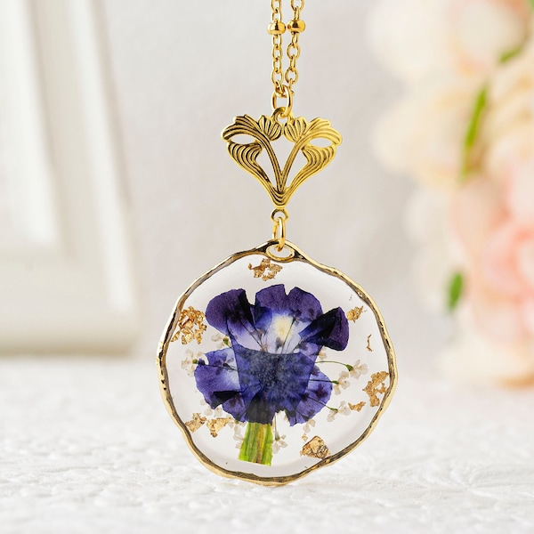 Birth Flower Necklace • Morning Glory Jewelry • Boho Jewelry • Birth Flower for September • Boho Necklace For Women • Birth Flower Pendant