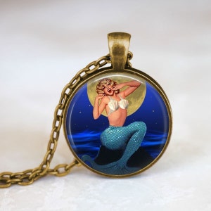 Colar Sereia • Colar Azul • Sereia Sob a Lua
