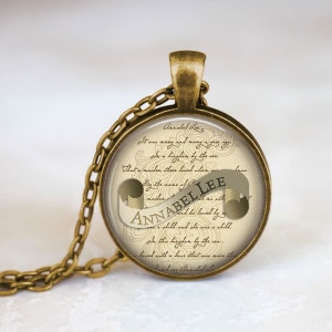 Edgar Allan Poe Necklace - Annabel Lee Necklace. Edgar Allan Poe Jewelry. Gothic Jewelry. Gothic Necklace. Art Pendant