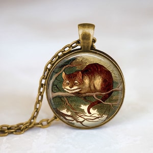 Alice In Wonderland Jewelry • Cheshire Cat • Alice in Wonderland Necklace • Fairy Tale Necklace