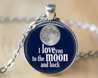 I Love You To The Moon And Back Necklace • Full Moon Jewelry • Romantic Gifts For Her