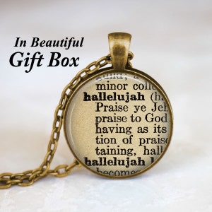 Hallelujah Necklace • Hallelujah Definition • Hallelujah Jewelry • Dictionary Quote Jewelry • Gift For Her