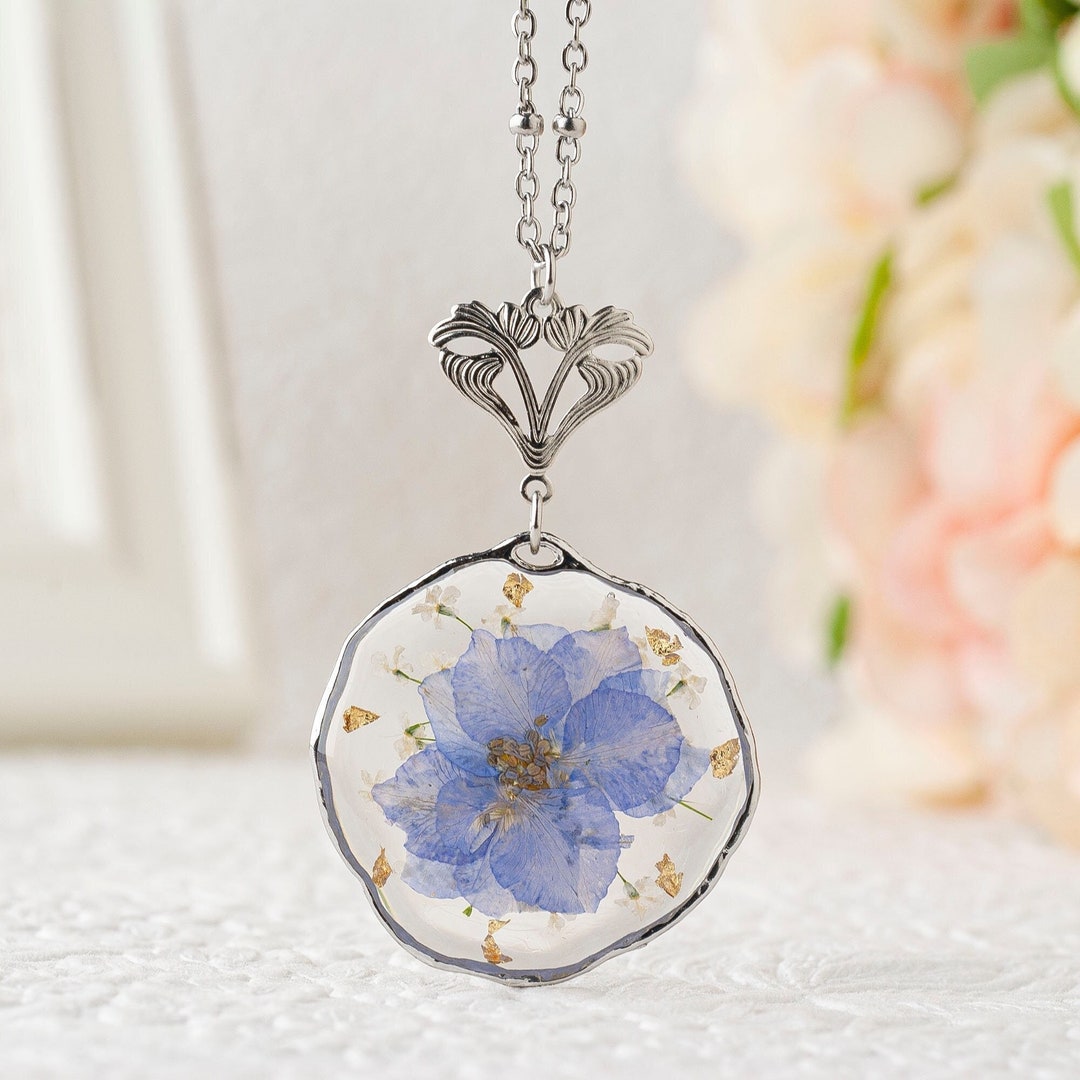Birth Flower Necklace Boho Jewelry Birth Flower for July Necklace