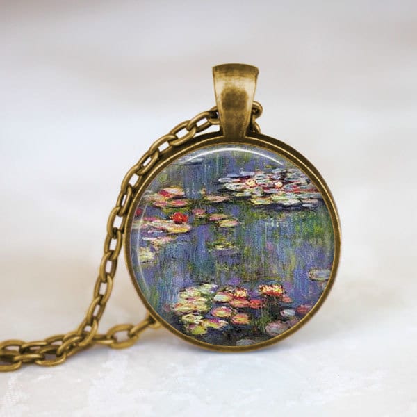 Monet Jewelry • Claude Monet Painting Necklace • Famous Painting Jewelry • Monet Necklace • Impressionist Art • Famous Art
