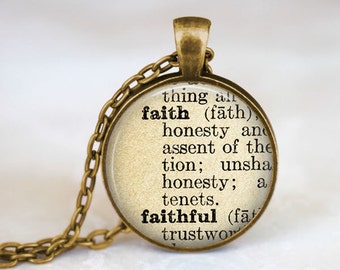 Faith Necklace • Christian Jewelry • Faith Definition • Christian Gifts • Dictionary Quote Jewelry • Faith Jewelry • Definition Necklace