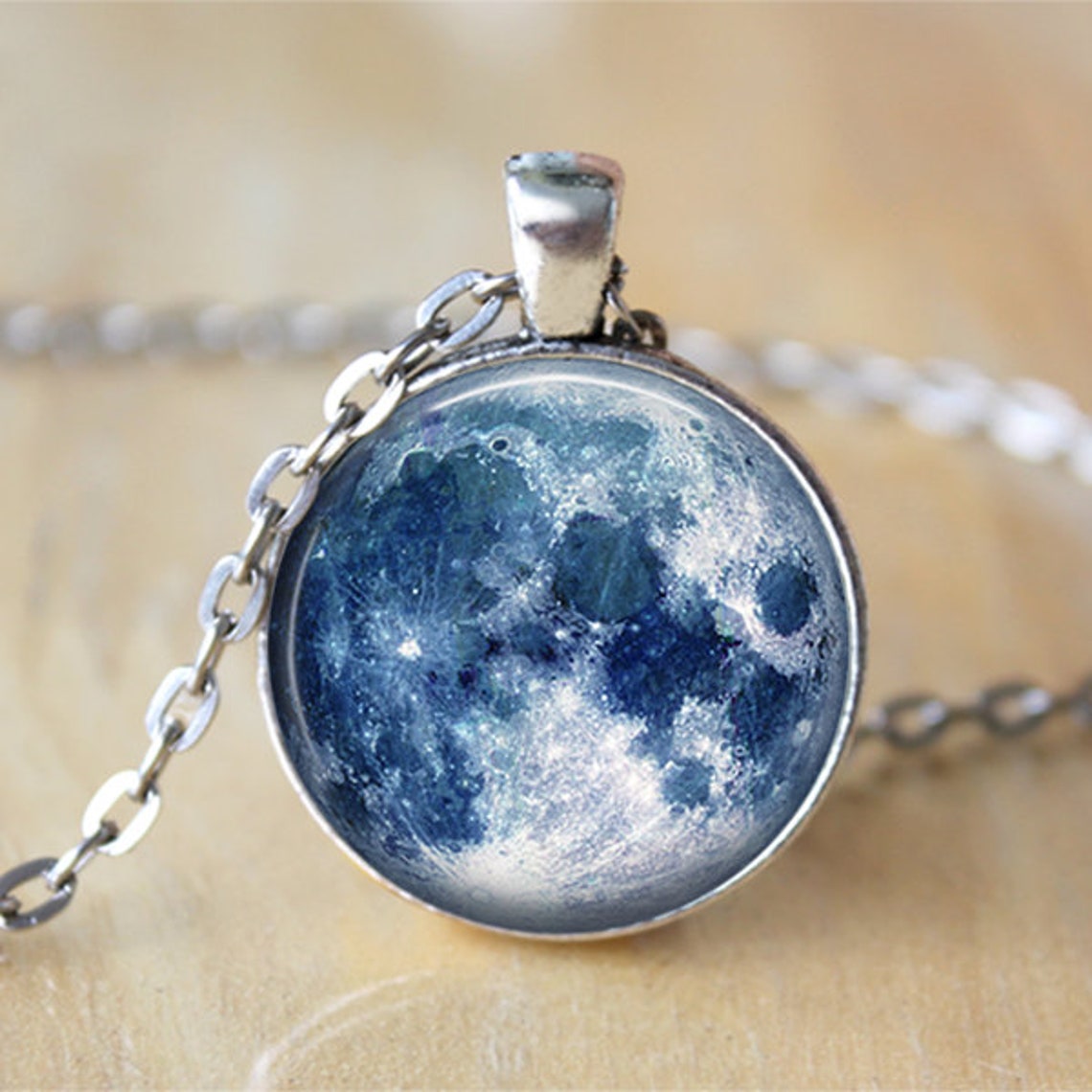 Blue Moon Necklace Full Moon Jewelry Full Moon Pendant Full - Etsy