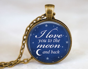 I Love You To The Moon And Back Necklace • Crescent Moon And Star Necklace • Romantic Gifts For Her