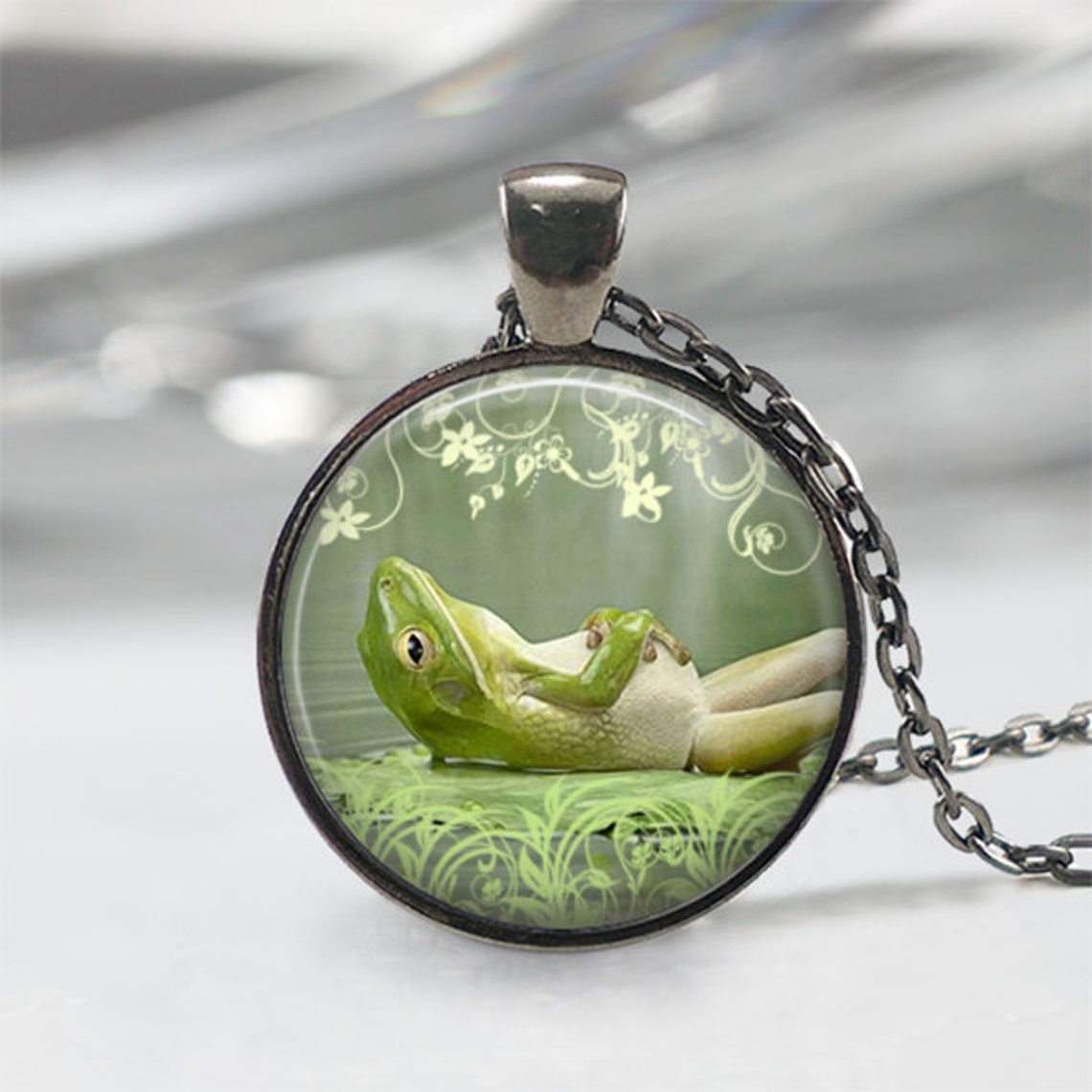 Frog Charm Frog Jewelry Frog Necklace Nature Inspired Etsy