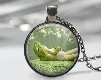 Frog Charm • Frog Jewelry • Frog Necklace • Nature Inspired Jewelry • Retirement Gift • Gift For Her • Green Jewelry