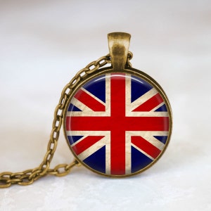 British Flag Necklace • Union Jack Flag • English Flag Jewelry
